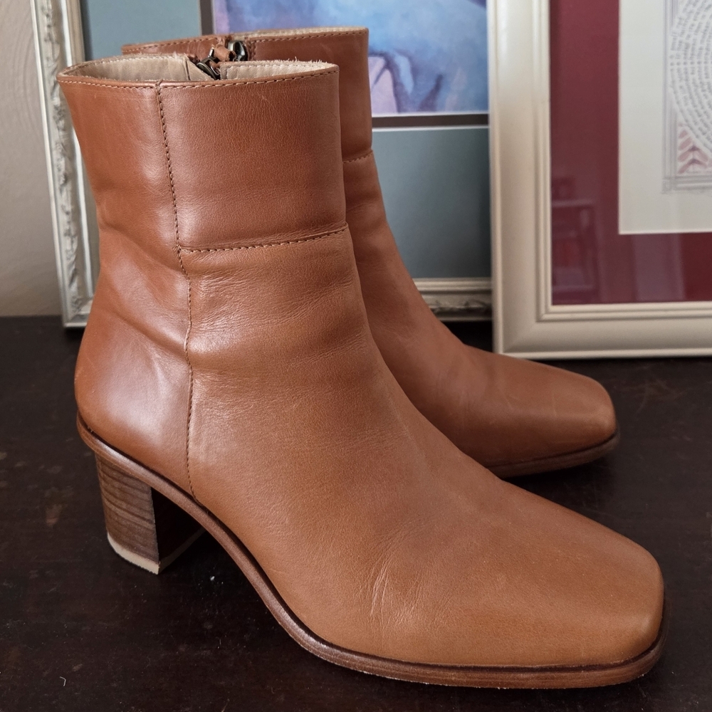 Portland Leather Patina Tan Leather Women's Booties 7.5